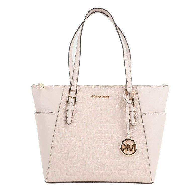 

Сумка Charlotte Large Dark Powder Blush Signature PVC TZ Tote Handbag Michael Kors