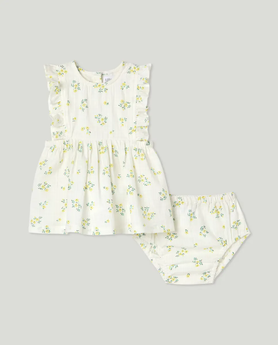 

Платье для девочки с принтом по всей поверхности Baby El Corte Inglés, белый