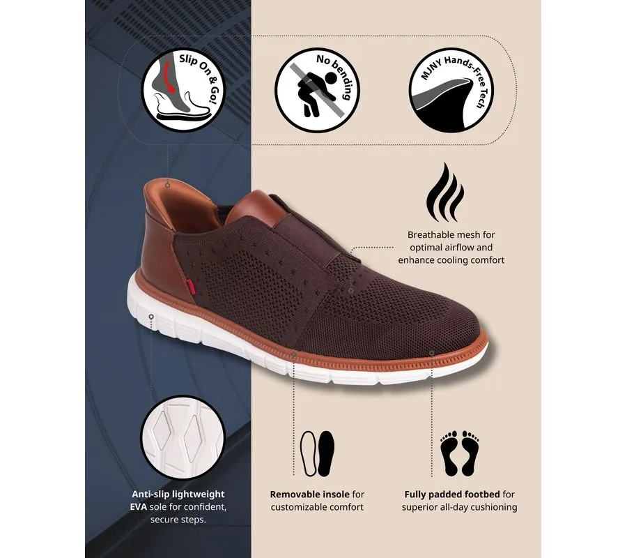 Мужские легкие сетчатые оксфорды South Street с технологией Hands-Free Slip On Marc Joseph New York, коричневый — фото 3