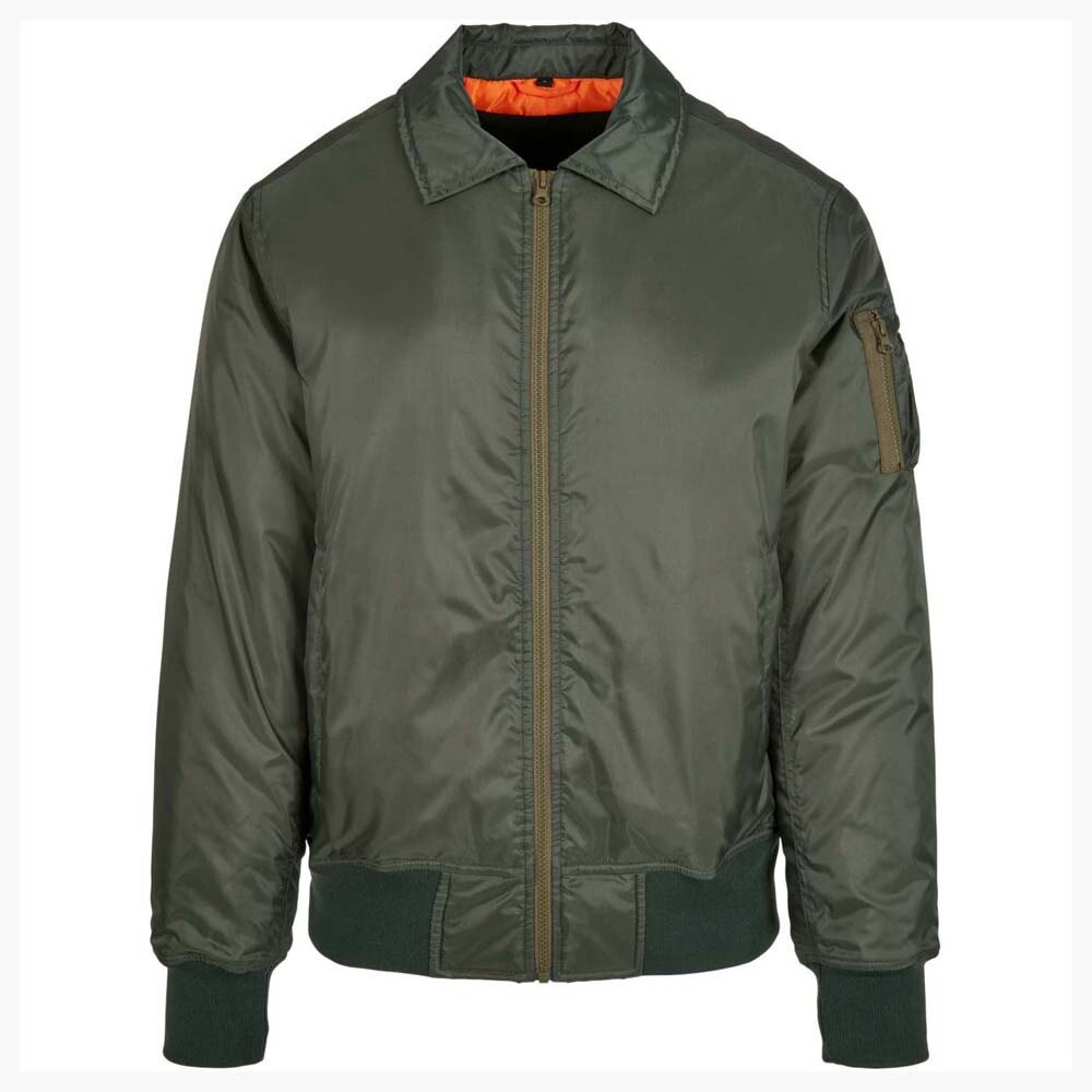 

Куртка Build Your Brand Collar Bomber, зеленый