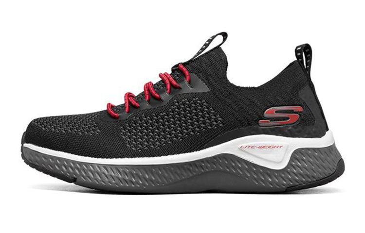 

Детские повседневные кроссовки Solar Fuse черно-зелено-красные для подростков Skechers