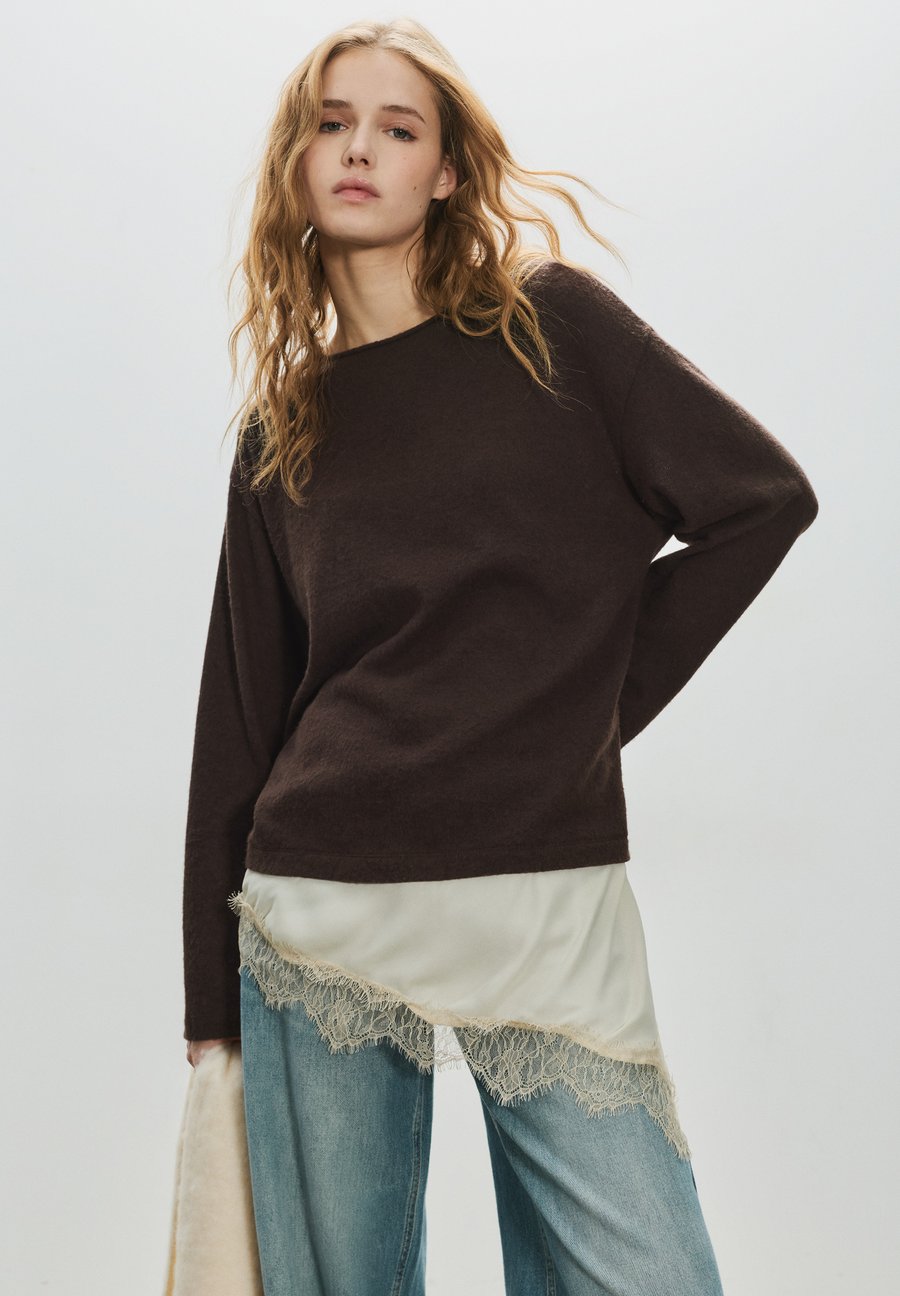 

Топ PULL&BEAR Long sleeved top, Brown