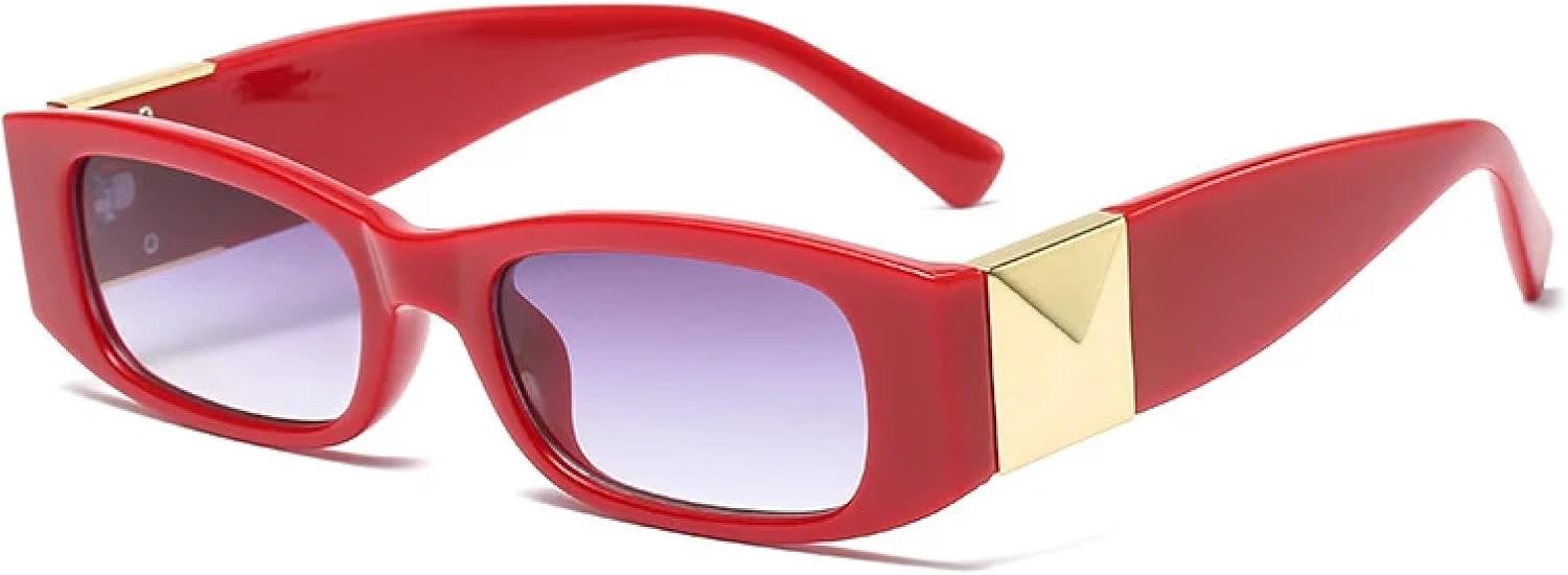 

Винтажные солнцезащитные очки в маленькой оправе для женщин и мужчин. Модные, роскошные, трендовые, для путешествий, панк, с защитой от УФ-излучения UV400 TYUVIVO, Red Gray