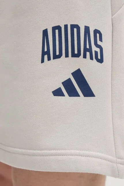 Шорты хлопковые Collegiate Adidas, бежевый — фото 4