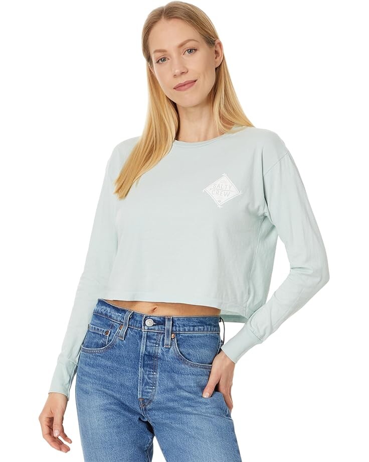 

Футболка Salty Crew Board Meeting Long Sleeve Crop, цвет Cloud Blue