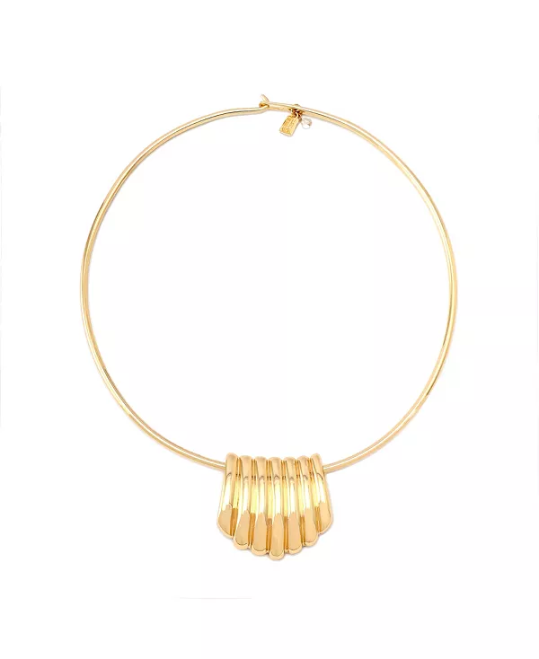 

Золотое ребристое трубчатое ожерелье из проволоки Robert Lee Morris Soho, gold