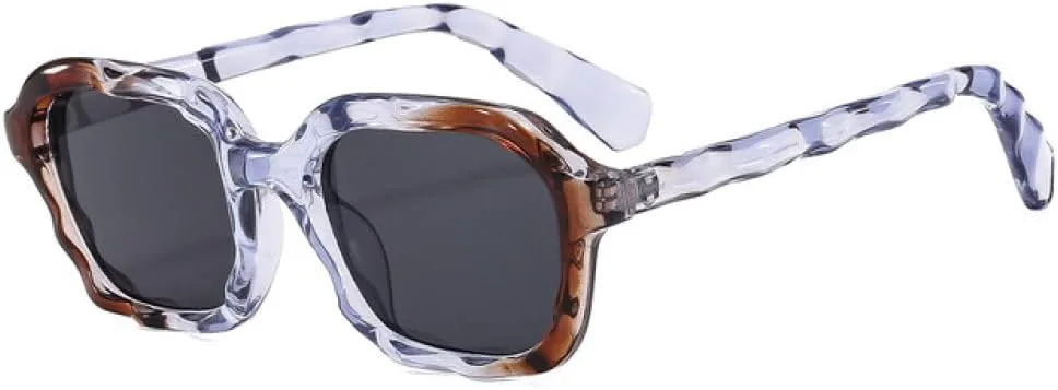 

Солнцезащитные очки MUTYNE квадратной формы для женщин, волнообразная оправа, винтажный стиль, роскошные солнцезащитные очки с защитой от УФ-излучения UV400, Purple