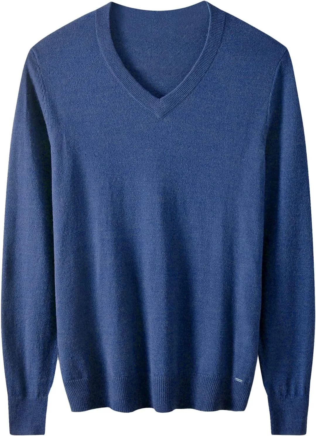 

Мужской свитер с V-образным вырезом, вязаный, из смеси шерсти, свободного кроя ZHILI