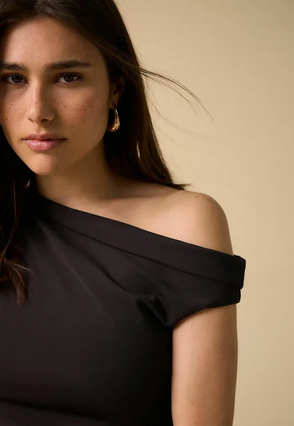 Топ Next Regular fit asymmetric sleeveless drape top, шоколадно-коричневый — фото 4