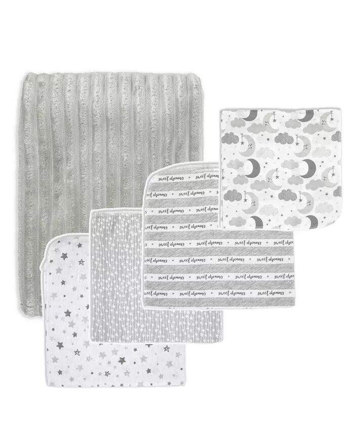 

Детские одеяла Sweet Dreams для мальчиков и девочек, подарочный набор из 5 предметов Tendertyme, серый