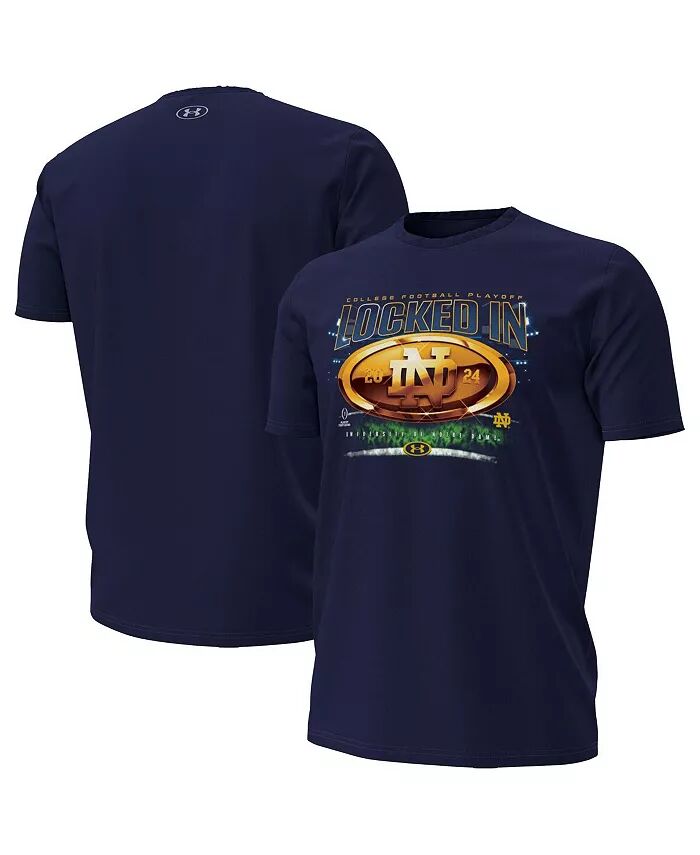 

Мужская команда Navy Notre Dame Fighting Irish 2024 College Football Playoff зафиксирована в футболке Under Armour