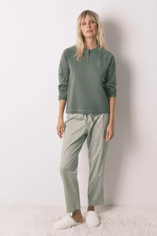 

Хлопковый пижамный комплект women'secret, зеленый