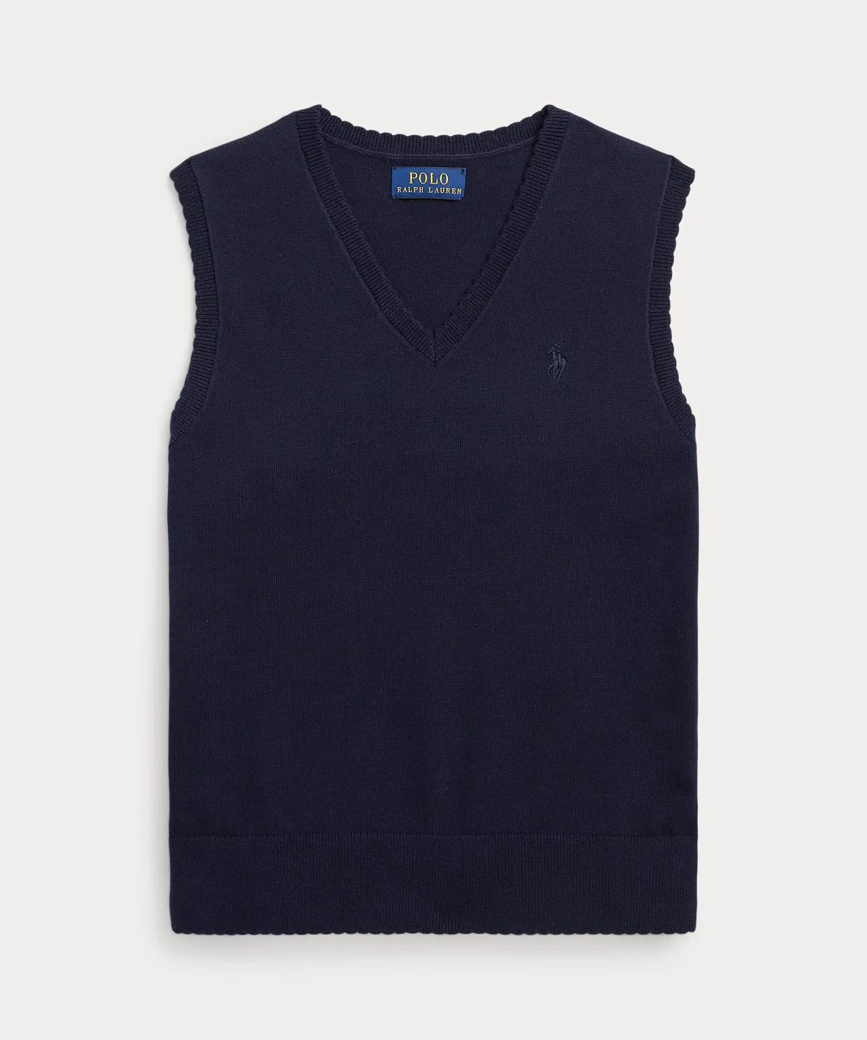 Детский жилет Ralph Lauren из хлопка с кружевной отделкой, тёмно-синий