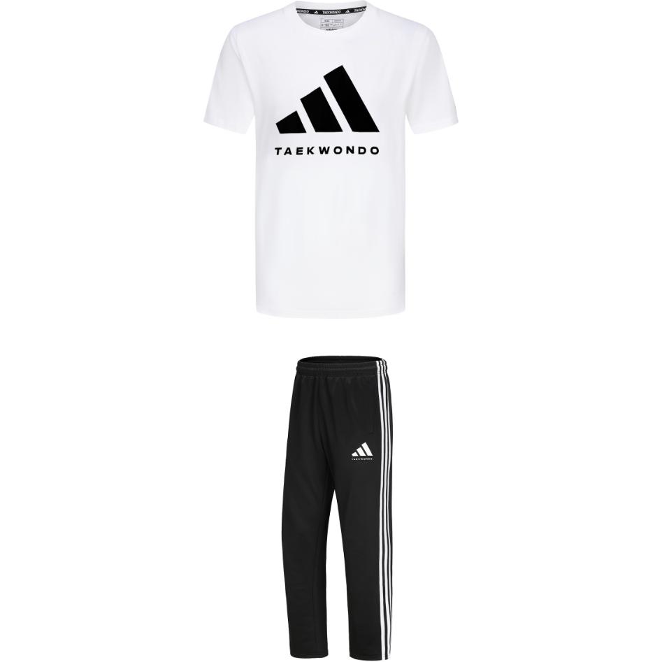 

Повседневный спортивный костюм Unisex Adidas, комплект (белый+черный)