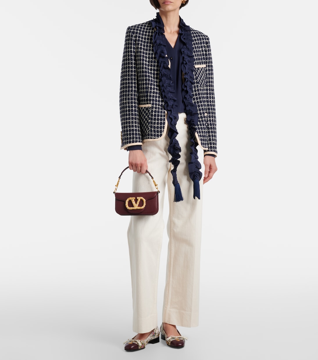 Балетки Valet du Roi с цветочным жаккардом Valentino Garavani, Beige-Multicolor — фото 3