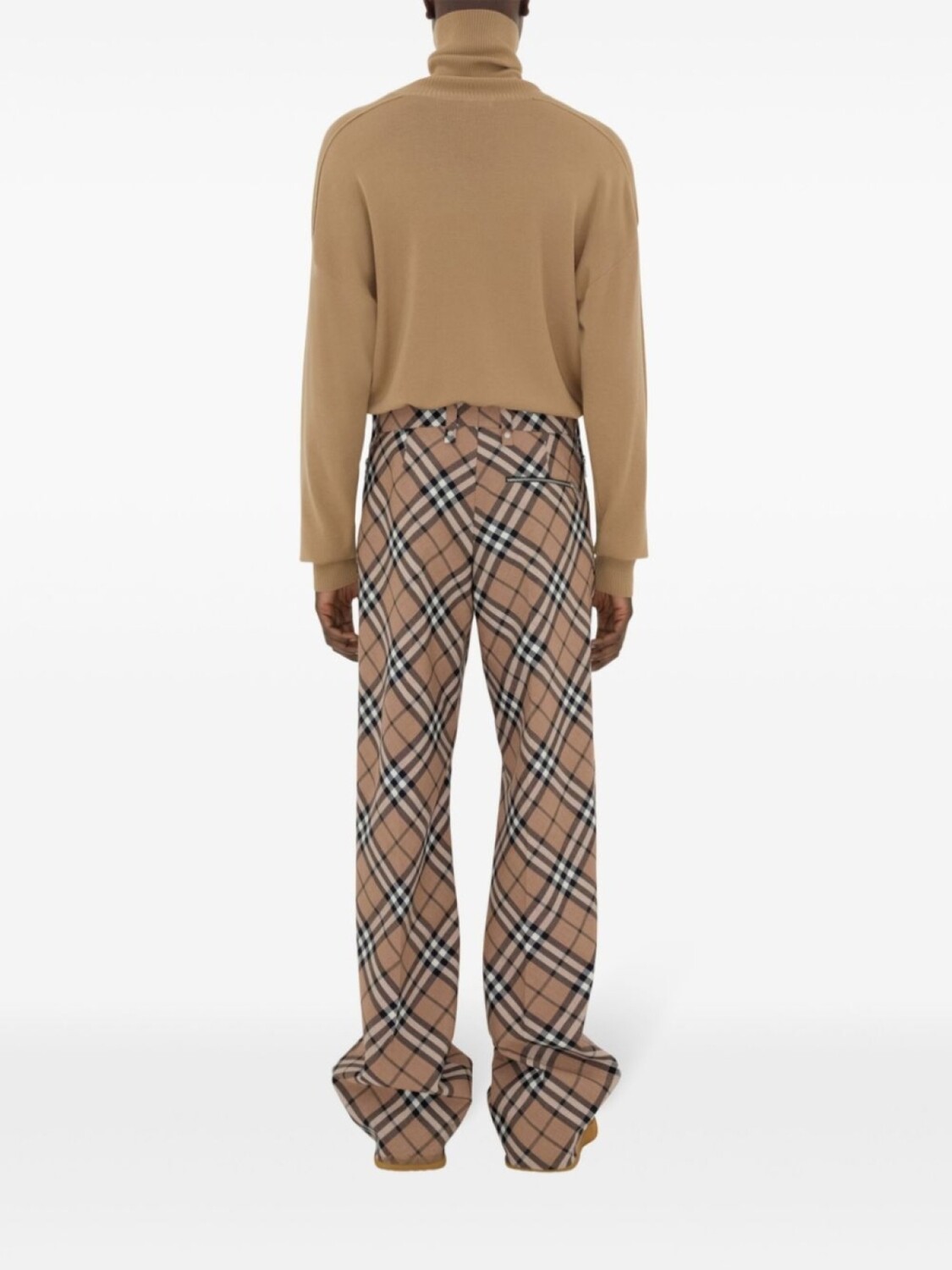 Брюки Burberry клетчатые строгого кроя, нейтральный цвет — фото 4