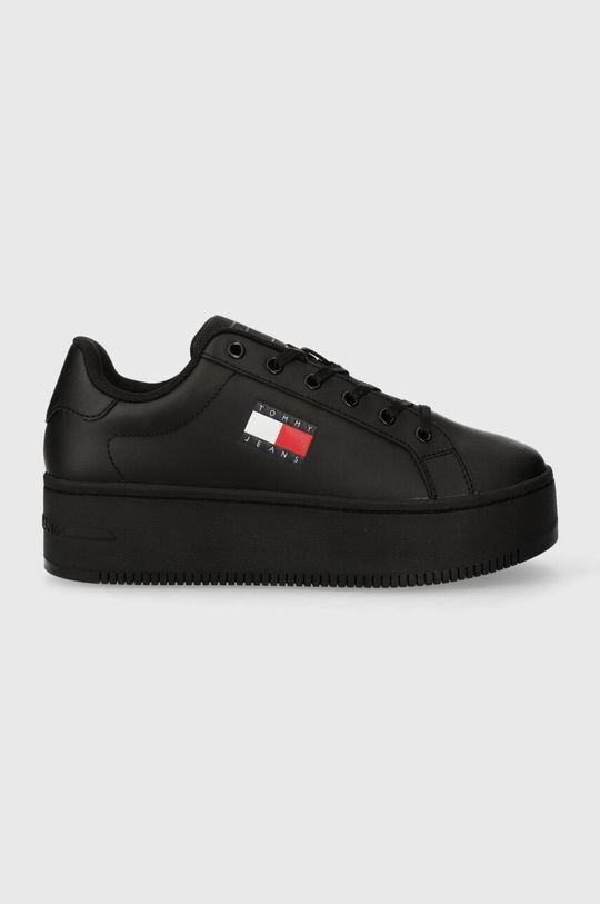 Кожаные кроссовки TJW FLATFORM ESS Tommy Jeans, черный