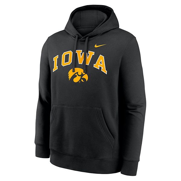 Мужской черный толстовка Iowa Hawkeyes Club Fleece Arch с капюшоном Nike — фото 3