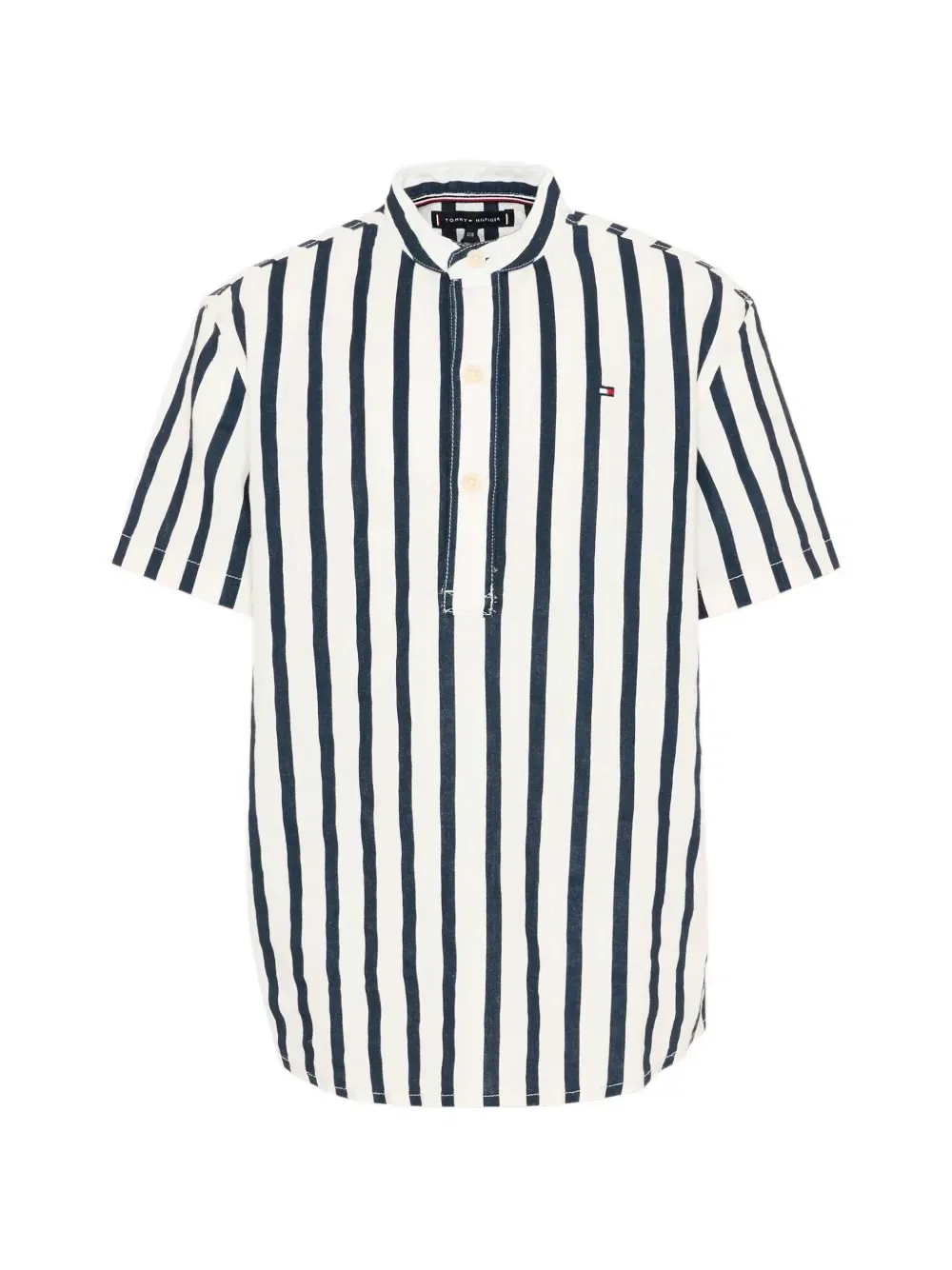 Рубашка в полоску с воротником-стойкой Tommy Hilfiger Junior, бежевый