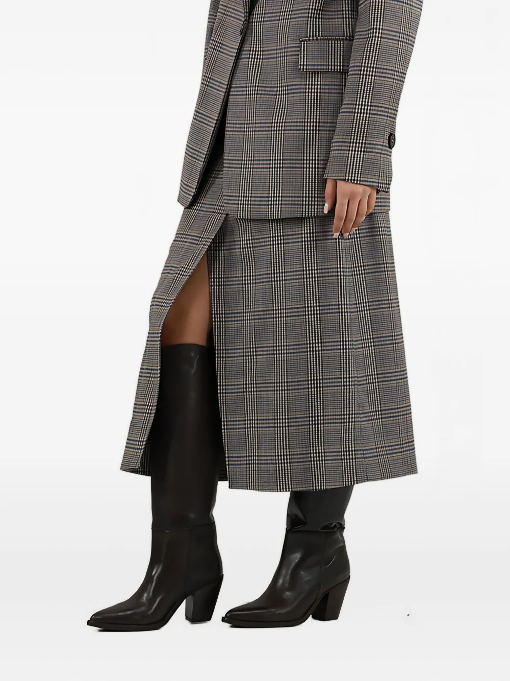 

Клетчатая миди-юбка Merci, серый