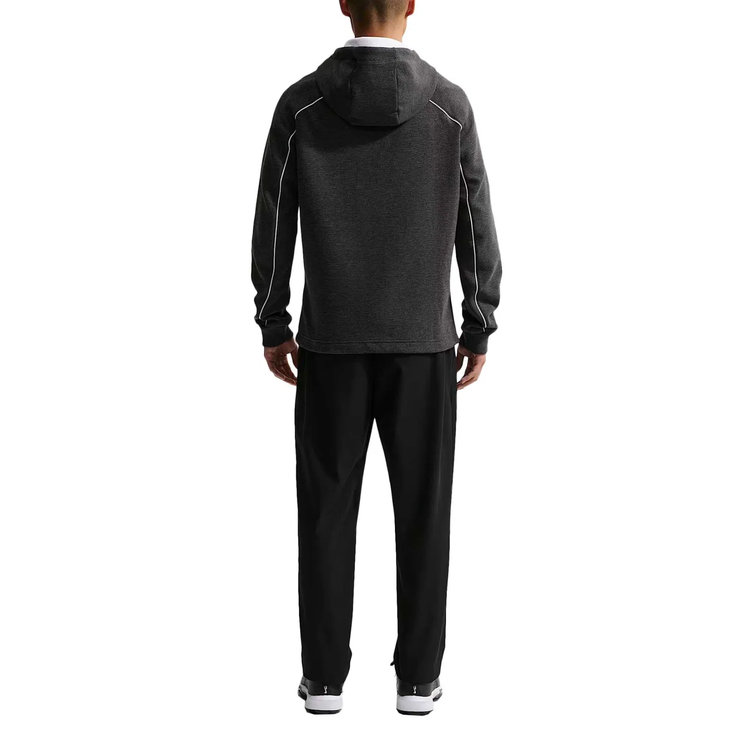 Толстовка Therma мужская, черный/белый/черный/черный, с капюшоном Nike, Black/White/Black/Black — фото 4