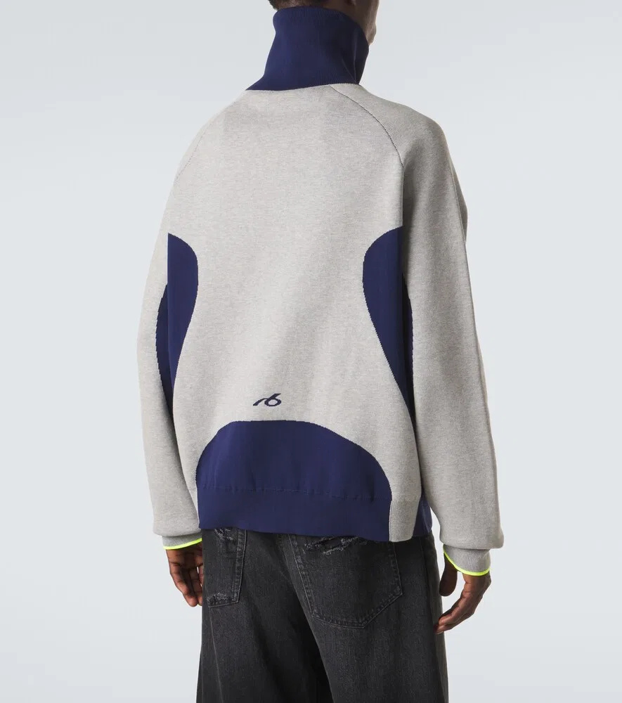 Кардиган на молнии из смесовой хлопковой ткани Bodies Balenciaga, серый — фото 4
