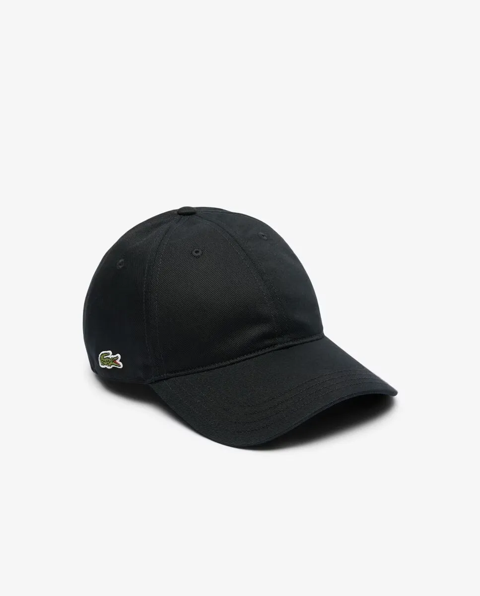 

Хлопковая саржевая бейсболка унисекс Lacoste, чёрный