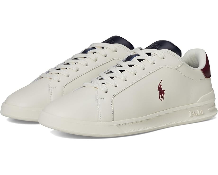Кроссовки Polo Ralph Lauren Heritage Court II Leather Sneakers, цвет White/Navy/Wine