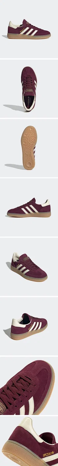 Мужские низкие кроссовки Handball Spezial бордовые от Adidas — фото 4