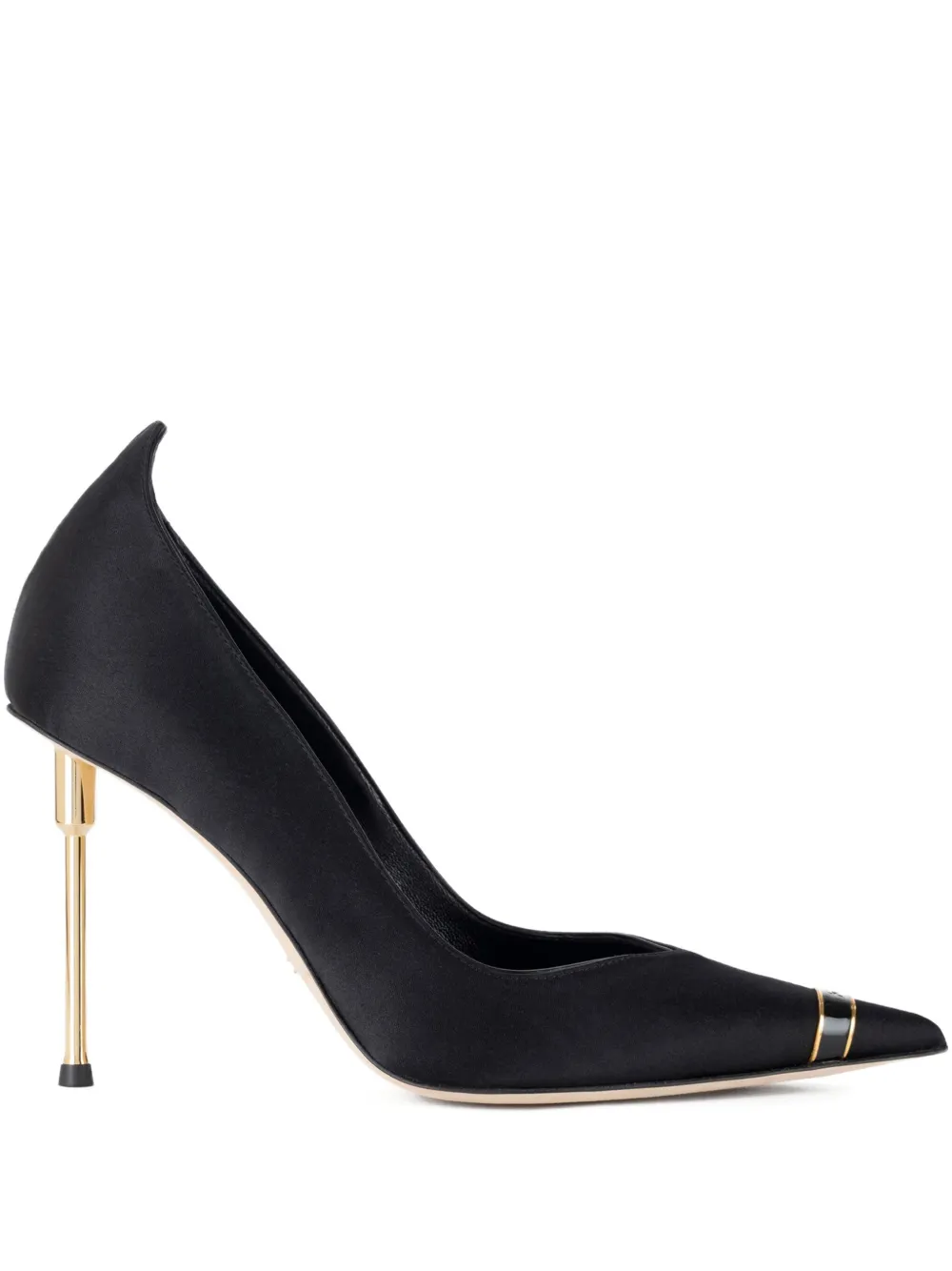 Атласные туфли с заостренным носком Elisabetta Franchi, черный