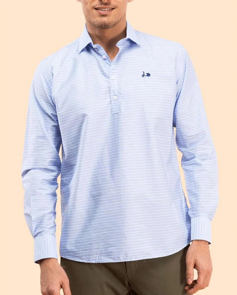 

Мужская рубашка классического кроя в голубую полоску Scotta 1985, светло-голубой