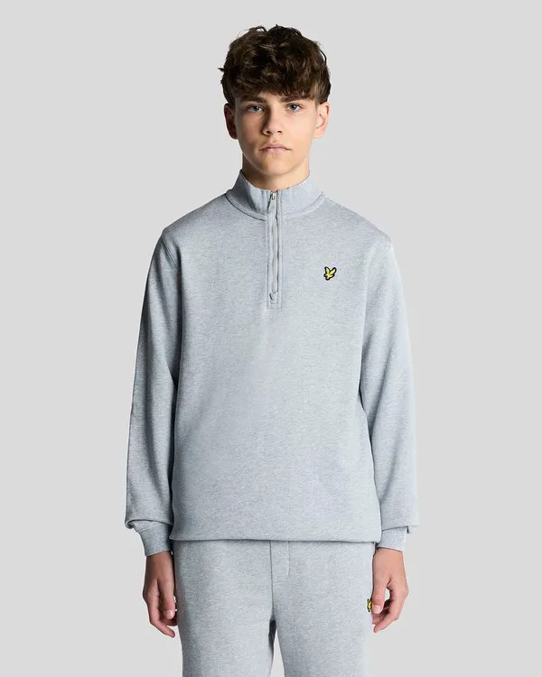 Унисекс толстовка с застежкой-молнией на четверть длины Lyle & Scott, Light Grey Marl