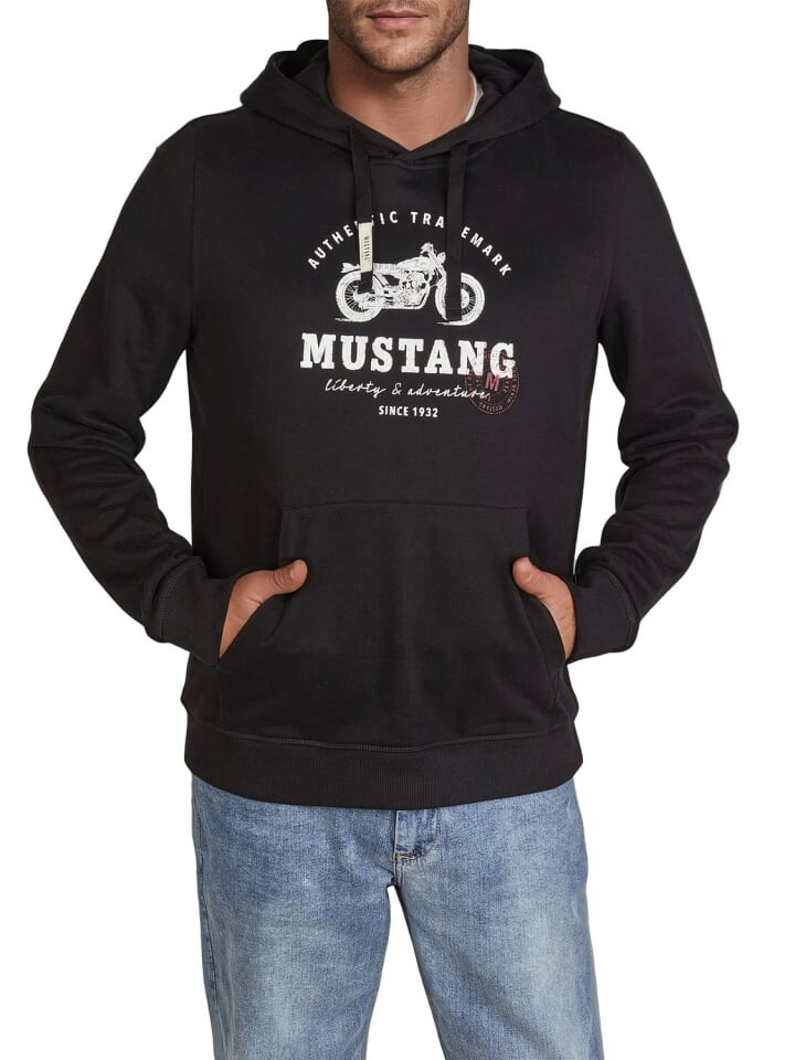 

Пуловер Mustang Pullover Printed Hoodie Bennet, черный