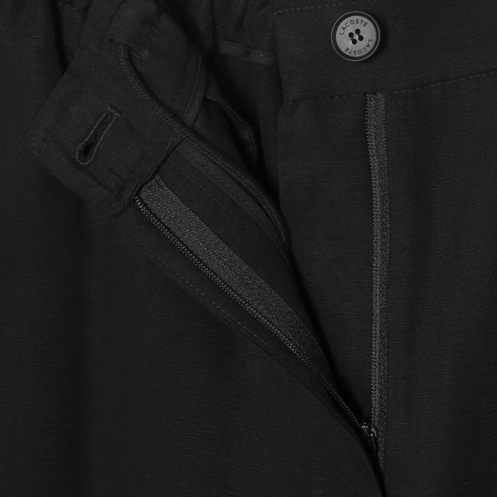 Брюки женские Lacoste New Semi-Baggy, чёрные, из тенсела и льна — фото 2