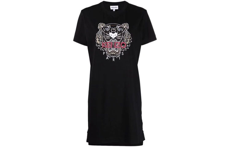 

Платье Kenzo Classic Tiger Head с короткими рукавами, черный