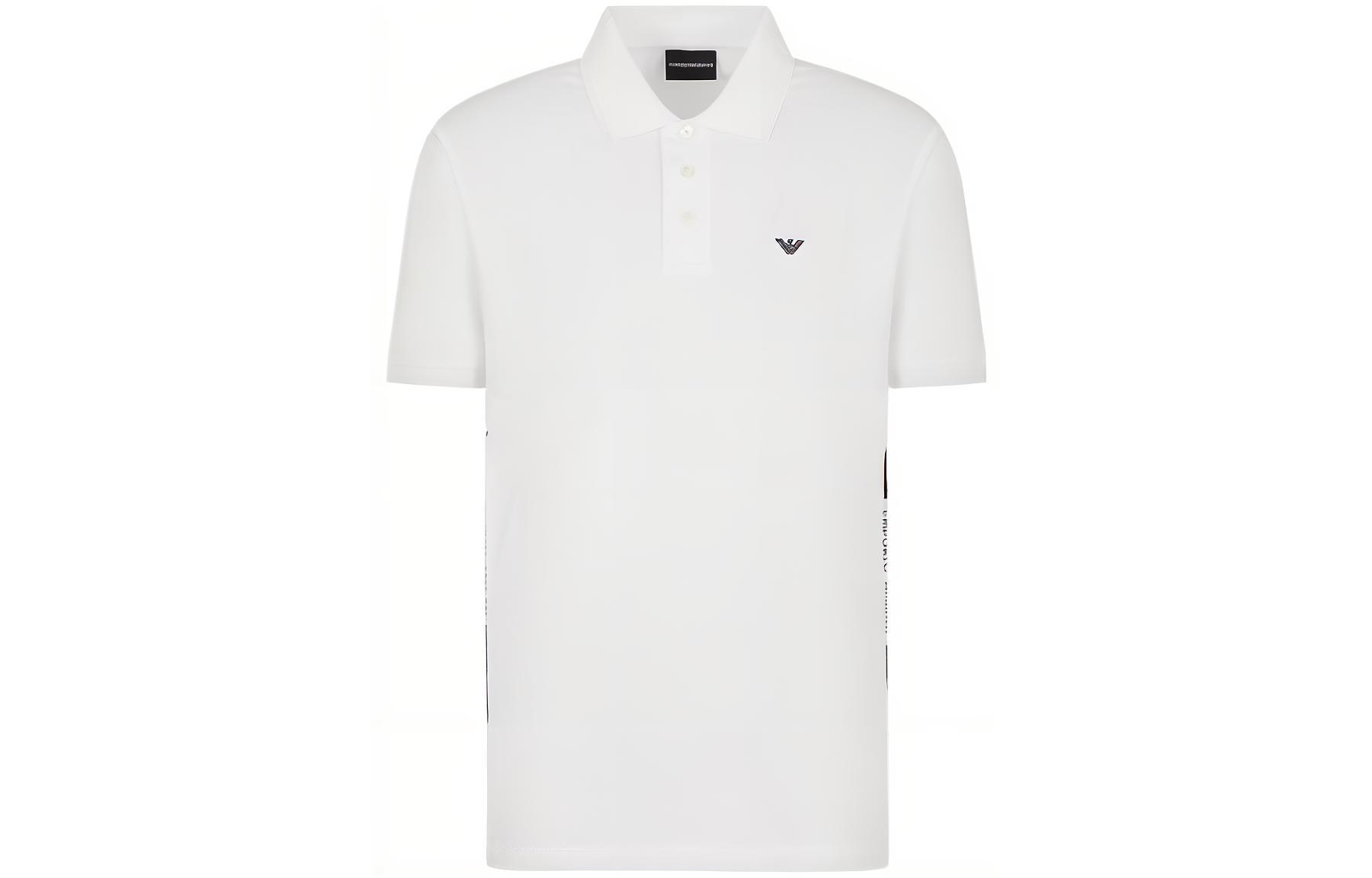 

EMPORIO ARMANI Белая поло для мужчин, Белый, EMPORIO ARMANI Белая поло для мужчин