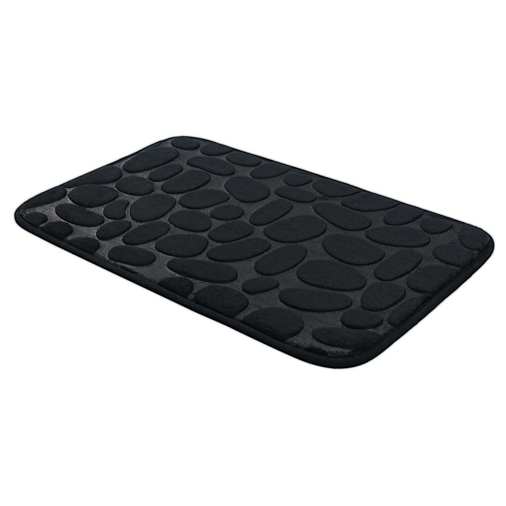 

Напольный коврик с тиснением из булыжника, водопоглощающие нескользящие напольные коврики для ванной комнаты, бытовой товар - черный Stuttg