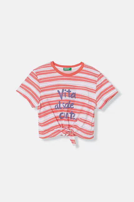 Футболка с узлом United Colors of Benetton, розовый