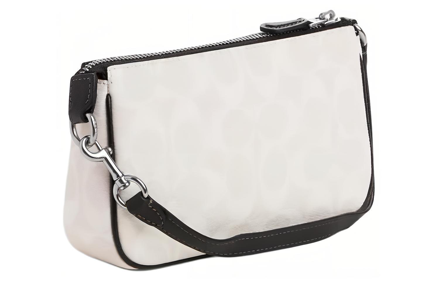 

Сумка через плечо Nolita Canvas с гладкой кожей женская черно-белая COACH