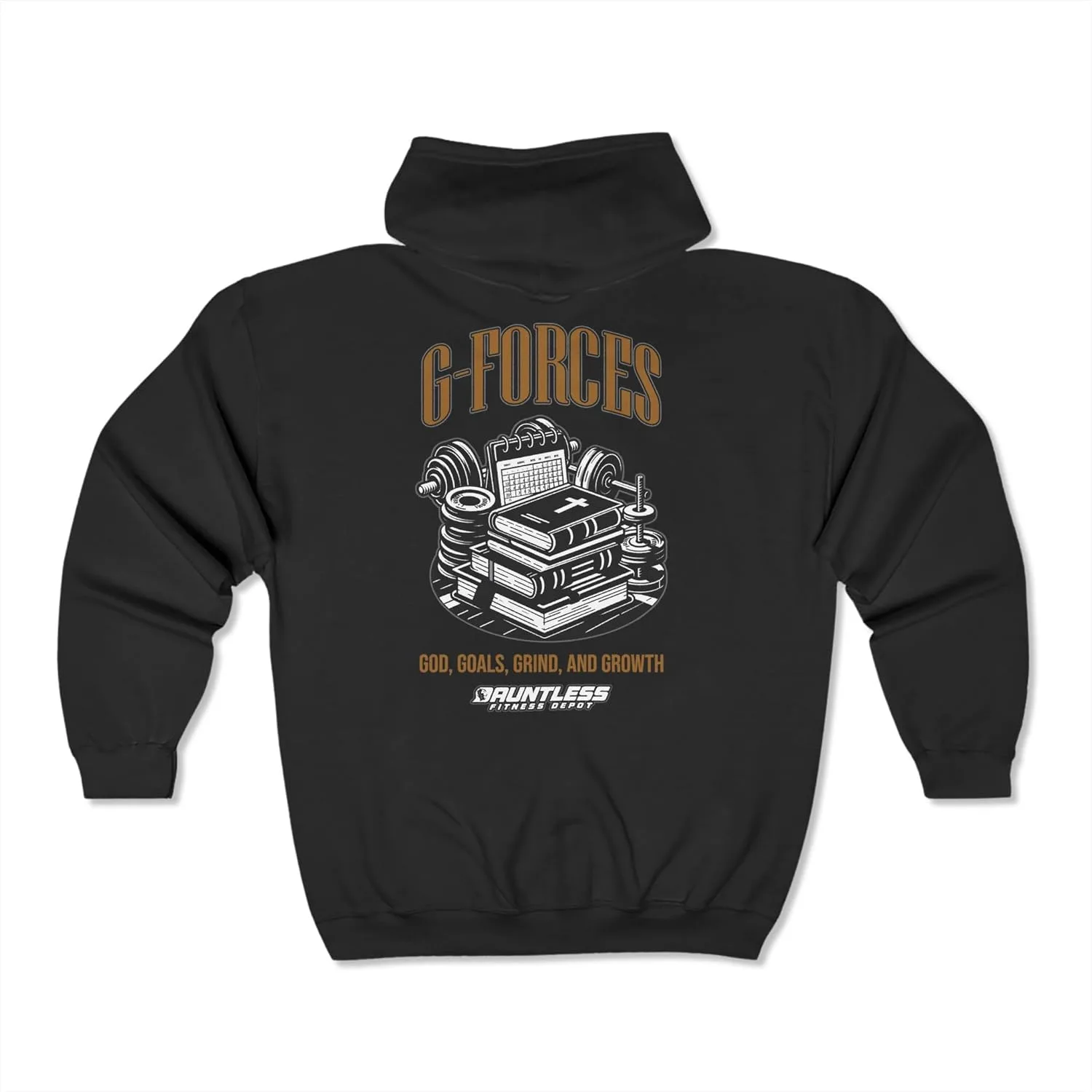 G-Forces God, Goals, Grind and Growth худи на молнии для фитнеса