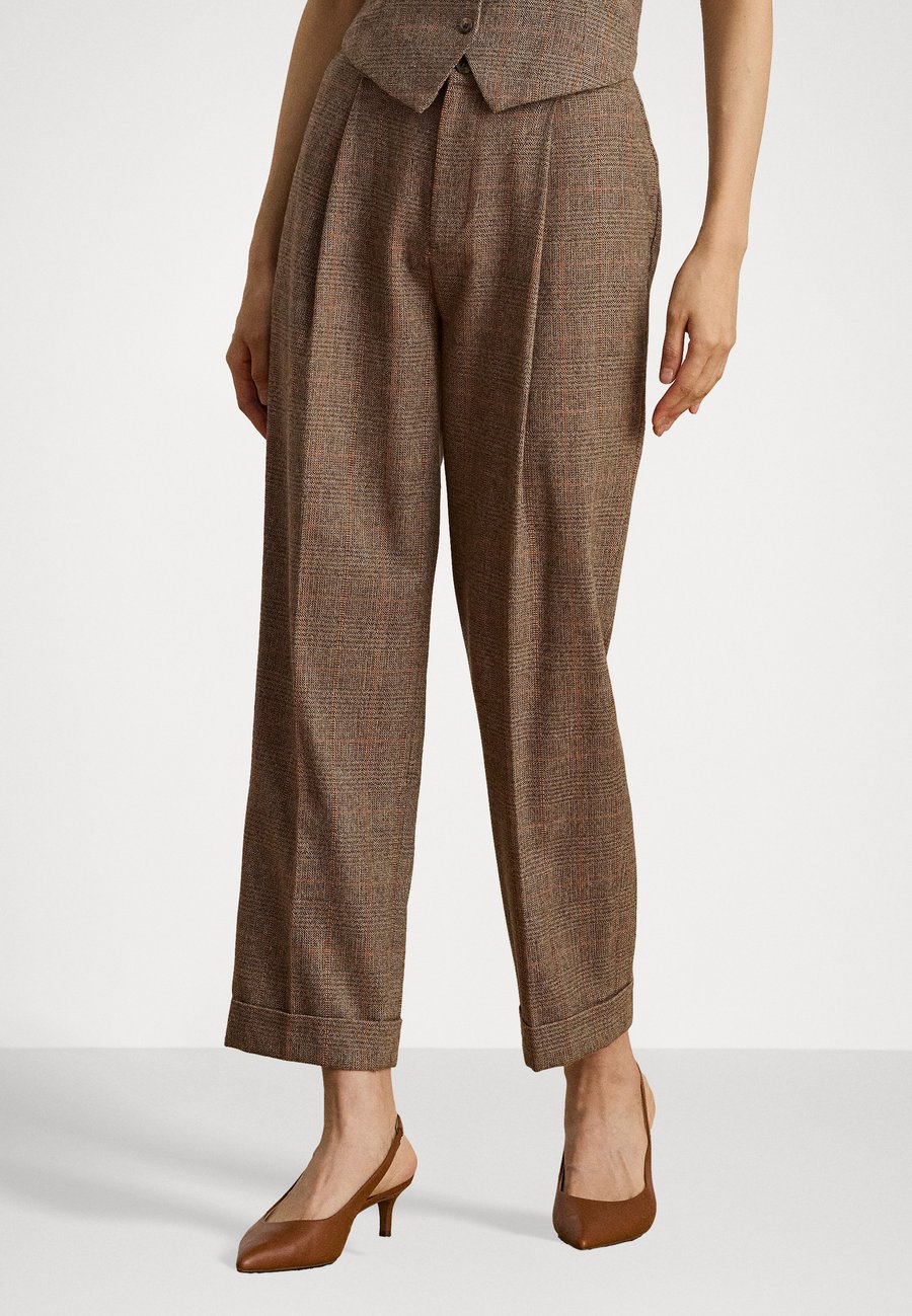 

Брюки Lauren Ralph Lauren GLEN PLAID PLEATED CROPPED PANT, Brown/Cinnamon/Taupe Multi/Brown