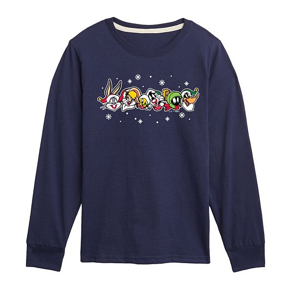 

Футболка с длинным рукавом Looney Tunes Holiday для мальчиков 8-20 Licensed Character, Navy