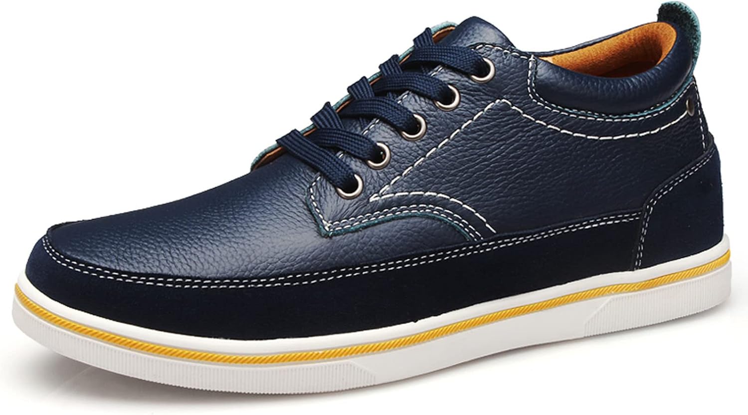 

Мужские кожаные кроссовки на шнуровке с невидимой вставкой для увеличения роста, повседневные спортивные кроссовки, модные кроссовки для мужчин Meidiastra, синий