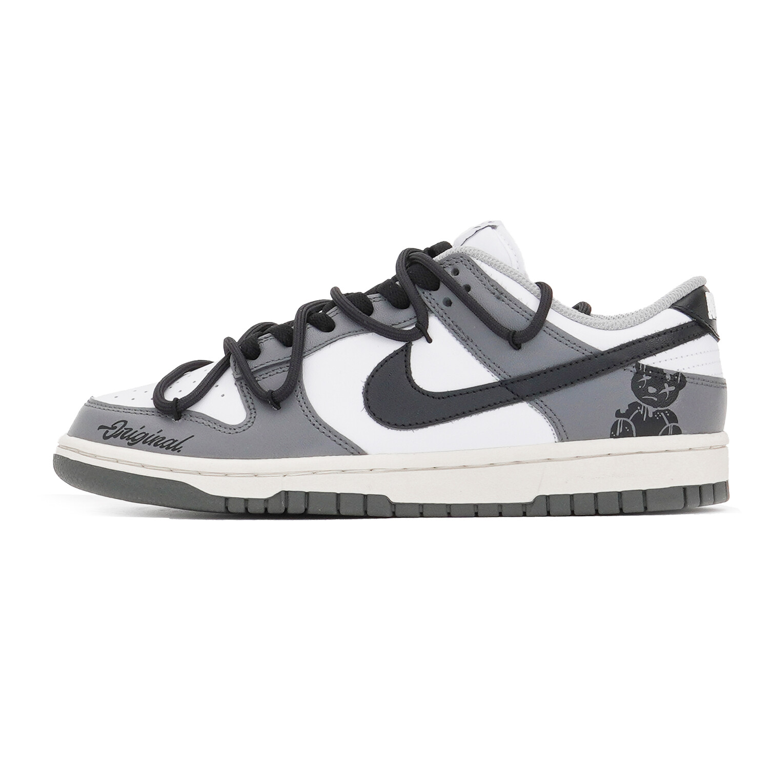 

Кроссовки Nike Dunk Skateboarding Shoes Women's Low-top Black/White/Gray, цвет Coffee