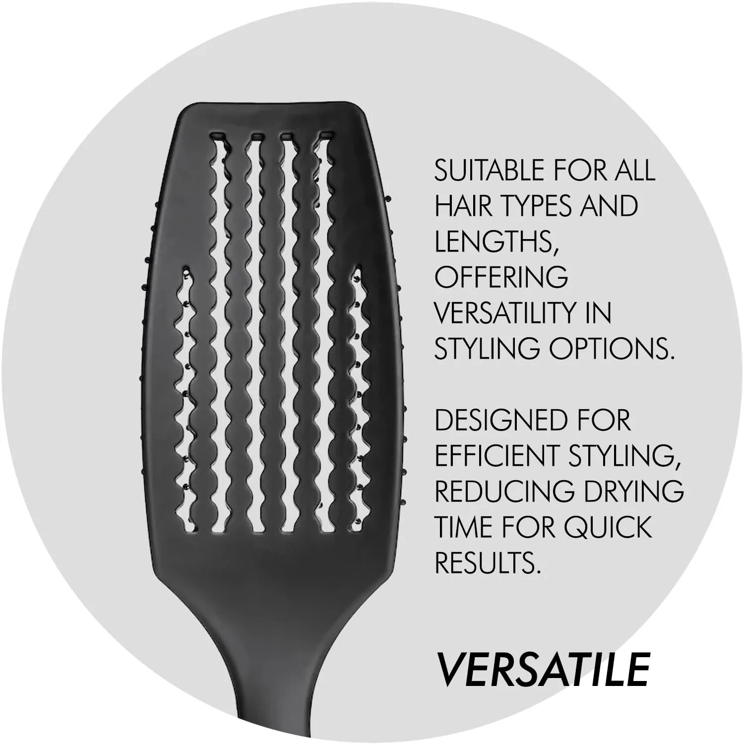 Термоизолирующая щетка Sam Villa Thermal Ionic Pro Vent Brush для быстрой сушки феном и гладкой укладки., Black — фото 4