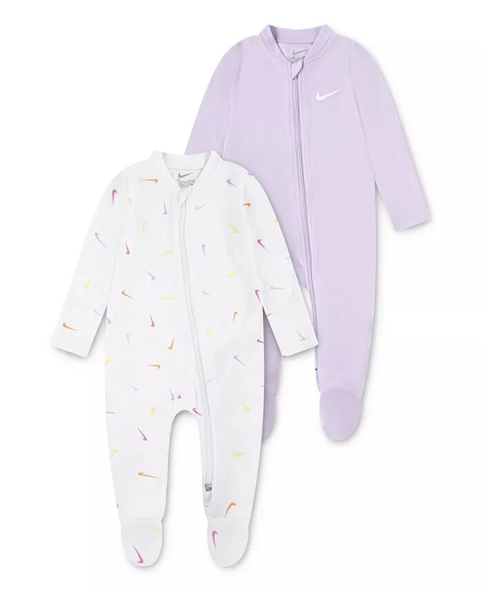 

Комбинезон Baby Essentials из вискозы с длинными рукавами и закрытыми стопами, 2 шт. в упаковке Nike, фиолетовый