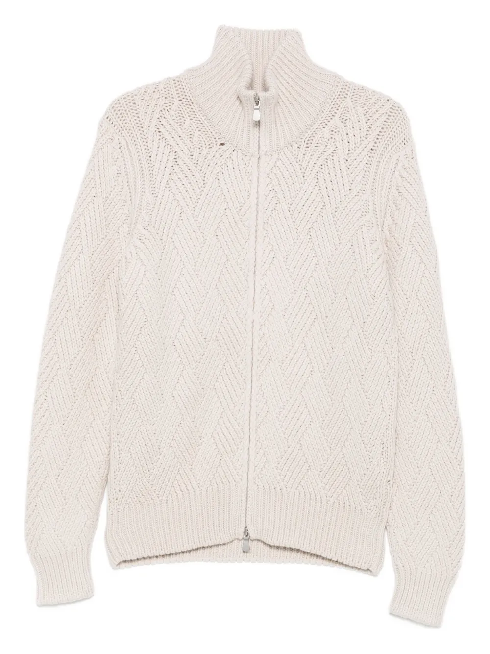 

Кардиган на молнии с узором Barba, нейтральный