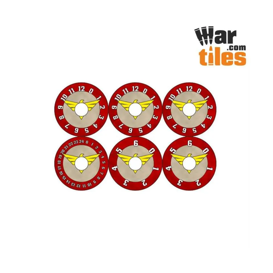 

Маленькие циферблаты Warhammer — Красные Вороны, War Tiles - Wound Dials