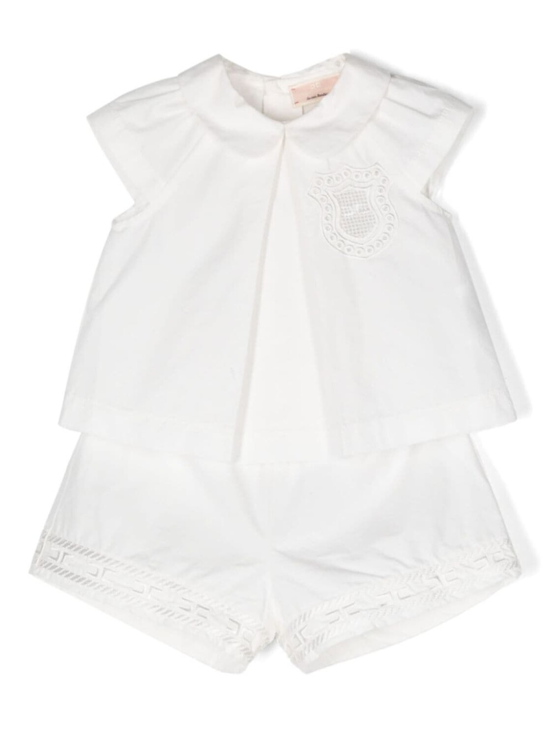 

Elisabetta Franchi La Mia Bambina комплект из топа и шортов с вышитым логотипом, белый