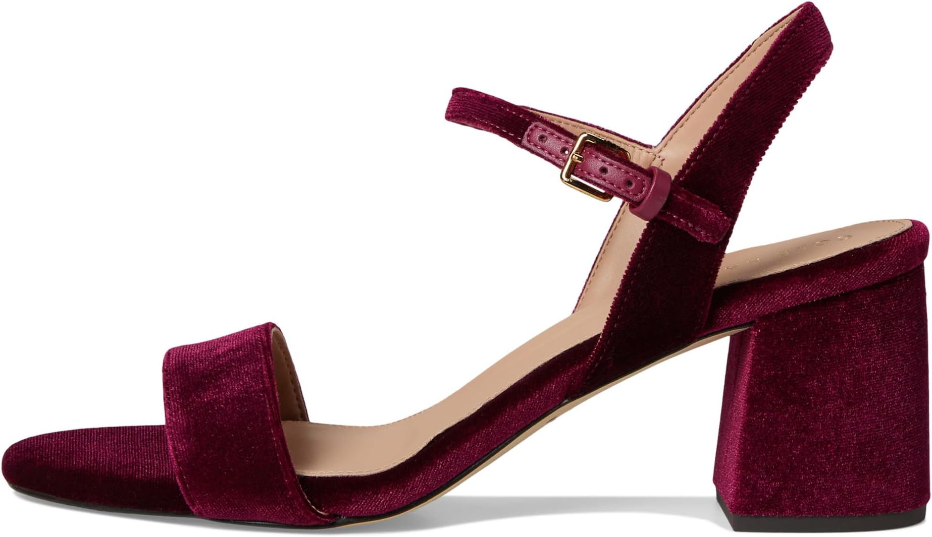 Туфли Cole Haan Josie Block Heel Sandals 65mm, Wine Velvet — фото 4